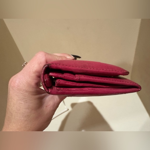 Prada Saffiano Pink Bow Snap Long Wallet - Picture 15 of 15